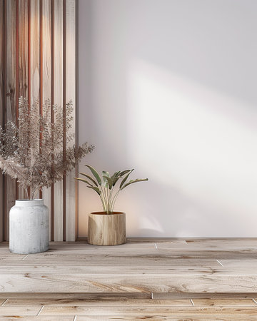 Elegant minimalist interior design with copyspace in earthy tonesの素材
