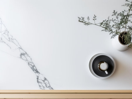 Modern interiors with natural light coming in from windows. Minimalist composition.の素材