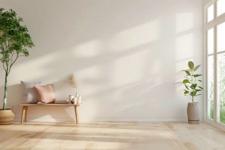 Minimalist serene interiors in earthy tones. Interior decor composition.の素材