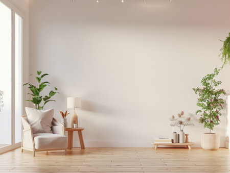Minimalist serene interiors in earthy tones. Interior decor composition.の素材