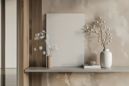 Minimalist and elegant modern interiors in neutral tones. Home decor composition.の素材