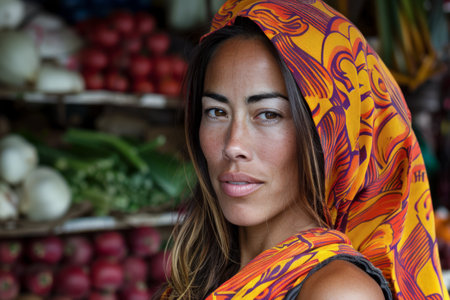 Young diverse woman lifestyle portrait.の素材