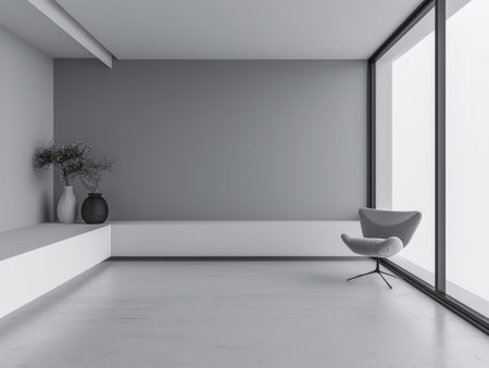 Modern living room interiors with minimal decor. Interior design luxury compositionの素材