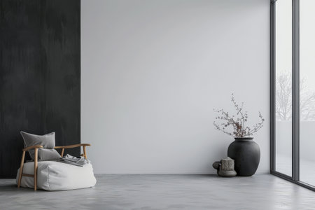 Modern living room interiors with minimal decor. Interior design luxury compositionの素材