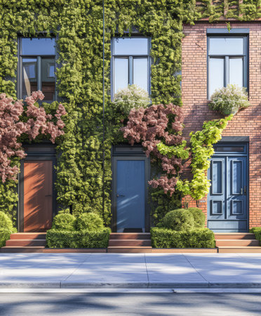 Modern home facade with stylish exteriors. Real Estate concept image.の素材