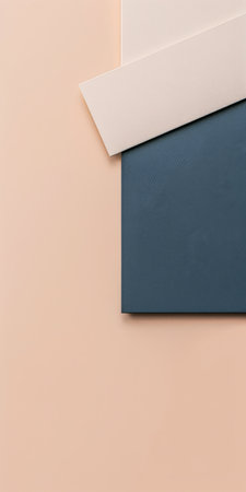 Minimalist peach interior design decor with textured elements and natural light from a window. Interiors composition with copyspace for text.の素材