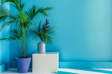 Modern minimalist interiors with vibrant tones and natural lighting. Modern interior design composition with contrasting colors.の素材