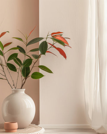 Elegant and contemporary home design composition with minimal furniture. Interiors minimalist composition with copyspaceの素材