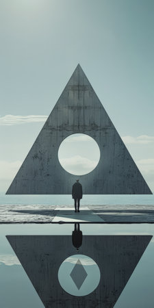 Abstract minimalist symmetric architectural shapes and designs.の素材