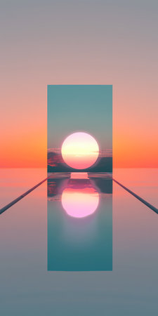 Abstract minimalist symmetric architectural shapes and designs.の素材