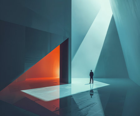 Abstract minimalist symmetric architectural shapes and designs.の素材