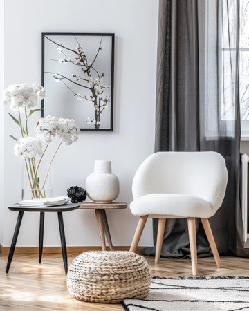 Modern minimalist living room spaces with Scandinavian decorの素材