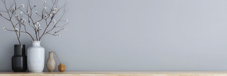 Luxury property interiors composition with natural lighting, minimal furniture and neutral tones. Residential interior design. Real Estate concept image.の素材