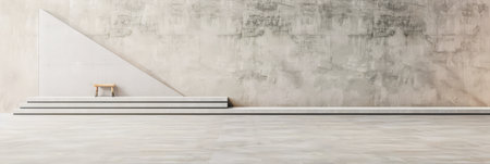 Empty room in a luxury property in neutral tones with natural lighting and no furniture. Interiors composition with copy space for advertising.の素材