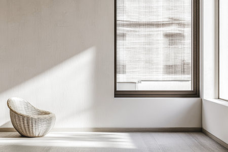 Elegant apartment interiors in earthy, neutral tones minimal decor and natural lighting. Real Estate luxury interior design composition with ample copyspace.の素材