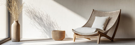 Minimalist living room interiors in a luxury apartment. Luxurious interior design composition in neutral colors with copyspace.の素材