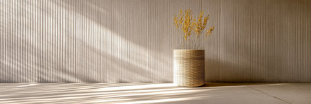 Japandi interior design composition with minimal furniture and decor. Oriental inspired interiors for Real Estate.の素材