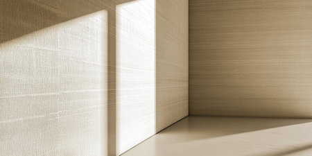 Elegant property interiors with a large window, natural lighting and contrasting shadows. Residential Real Estate interior design composition background or template.の素材