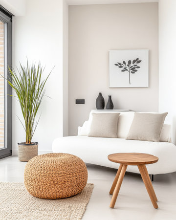 Modern minimalist interiors with earthy tones and natural elementsの素材