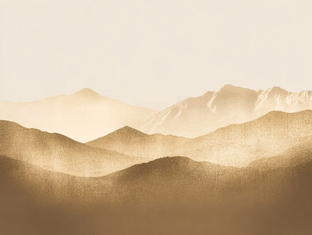 Textured mountain landscape in earthy tonesの素材