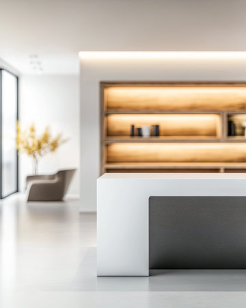 Modern minimalist workplace with natural elements and copyspaceの素材