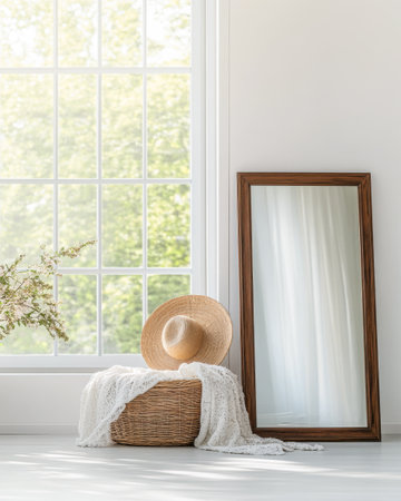 Warm light spills into a contemporary space through expansive windows, highlighting the vibrant colors of autumn trees lining the street outside, creating a cozy atmosphere.の素材
