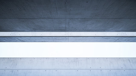 Concrete panels create a structural contrast with the bright sky above. The minimalist design highlights clean lines and depth inviting reflection on modern architecture.の素材