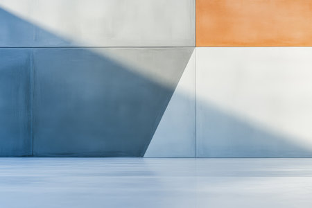 Colors blend in an artful arrangement of concrete wall panels. Soft shadows create depth enhancing the minimalistic aesthetic. This composition showcases modern architectural design.の素材