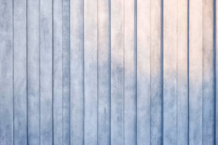 Vertical concrete panels create a textured surface with soft blue gradients. The natural light highlights the subtle variations offering a serene and minimalist aesthetic in the setting.の素材