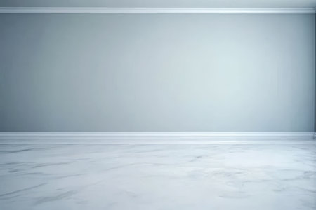 An interior setting features smooth light gray walls and a polished marble floor. The minimalist space offers a clean and open area perfect for various design possibilities.の素材