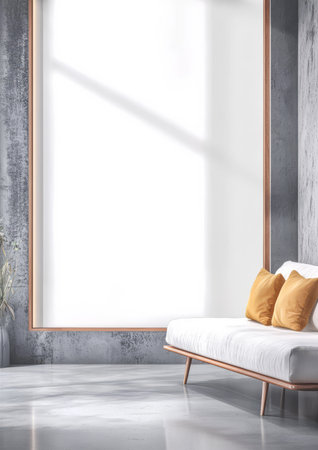 A serene indoor setting showcases a large framed window allowing natural light to illuminate the space.の素材