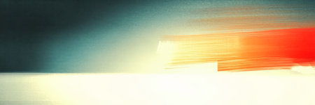 Vivid colors blend seamlessly creating a sense of motion and energy. The background features a deep hue while bright streaks suggest speed and fluidity in an abstract form.の素材