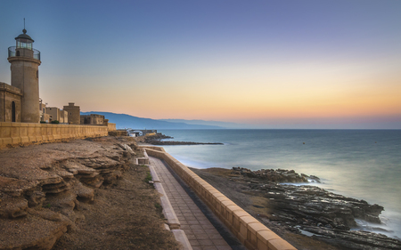 Beautiful sunrise in Roquetas de Mar in Almerの写真素材
