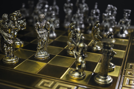 Board and chess piecesの写真素材