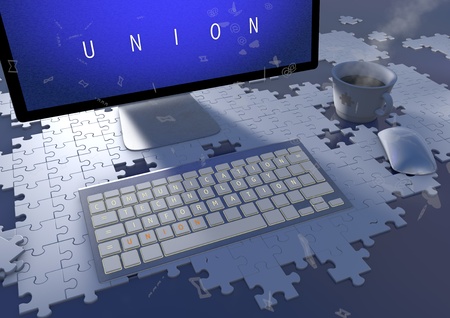 abstract composition in which the concept of communication and the technology is reflected lcomo unites usの写真素材