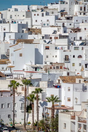 Architectural detail. Nice view of the houses of Vejer de la Frontera, a touristy white village in...