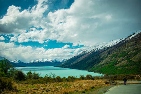 Lake mountains sky cloudsの写真素材
