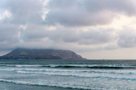 island in the beach of Lima Peruの写真素材