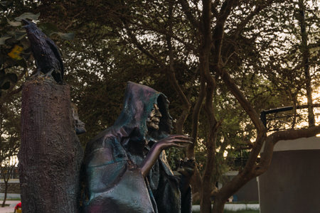 Ica, Peru - December, 27, 2022: Huarango witch statue in Cachiche Witch Theme Park, Ica Peruのeditorial素材