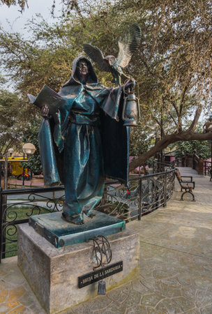 Ica, Peru - December, 27, 2022: Witch of wisdom statue in Cachiche Witch Theme Park, Ica Peruのeditorial素材