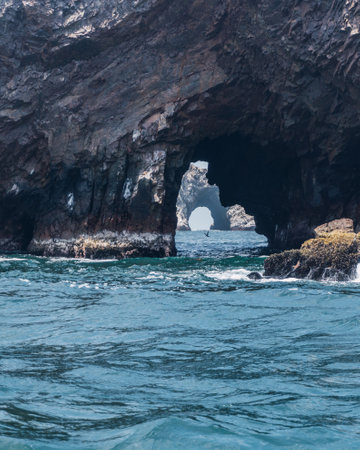 The Ballestas Islands are a group of small islands located off the Paracas peninsulaの写真素材