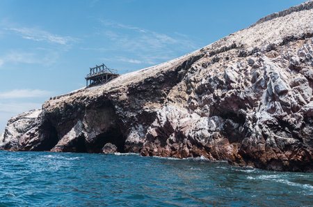 The Ballestas Islands are a group of small islands located off the Paracas peninsulaの写真素材