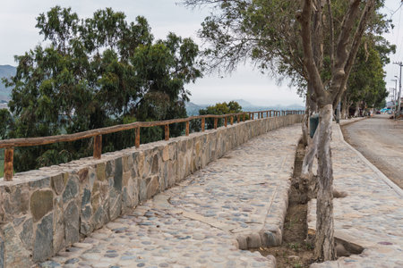 Rural sidewalk in Azpitia town, Lima Peruの写真素材