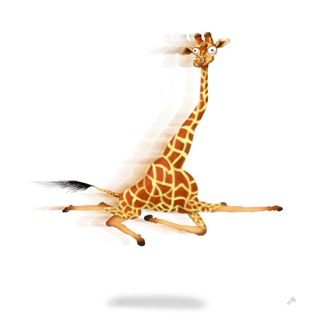 Running Giraffeのイラスト素材