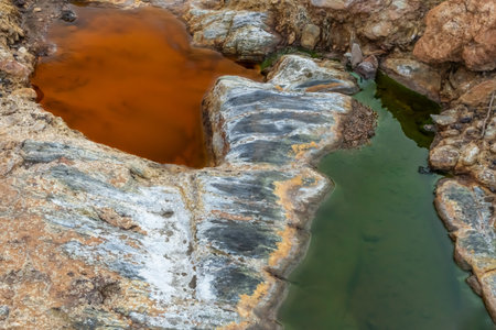 The Rio Tinto in the province of huelva, Andalucia, Spain. It is an incredible landscape that has...
