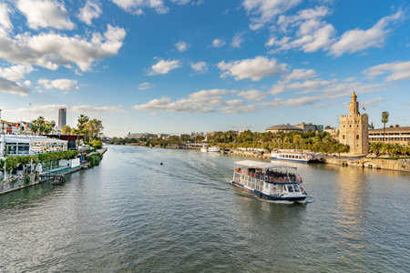 Panoramic view of Seville in a beautiful summer day, Spainの写真素材