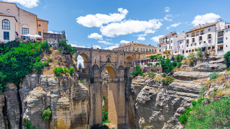 Ronda city and its landscapes, from Malaga province, Andalusia, Spain.の写真素材