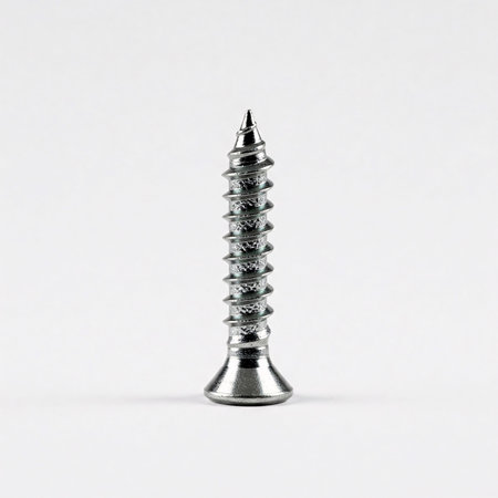 Steel screw isolated on a white background. 3d render image.の素材