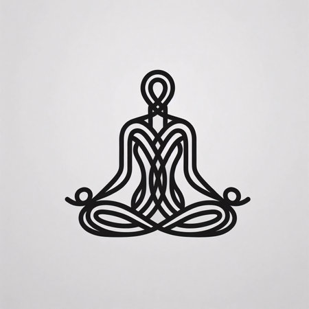 Hand drawn doodle yoga icon. Vector illustration. Isolated on white background.のイラスト素材