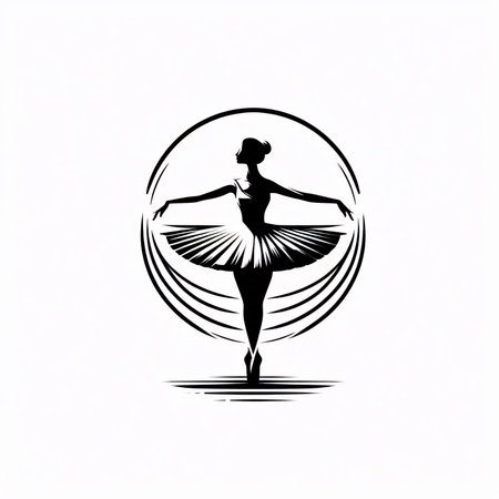 Ballet ballerina silhouette on white background. Vector illustration.のイラスト素材